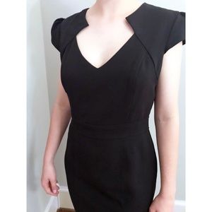 V Neckline Cap Sleeve LBD